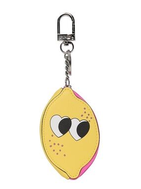 (Inventory 48) Lemon/ yellow daisy pouch keychain charm